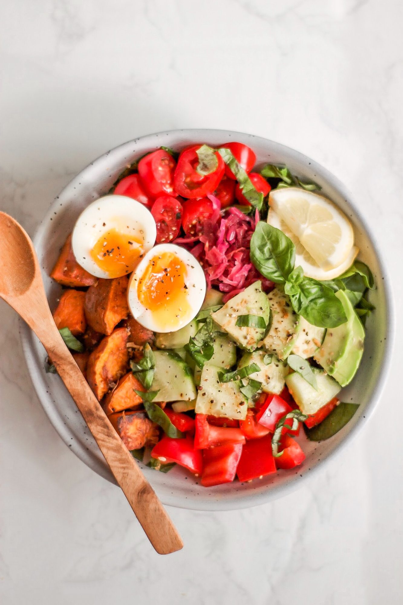 Healthy Lunch Salad Recipe: The Rainbow Bowl - The Pure Life