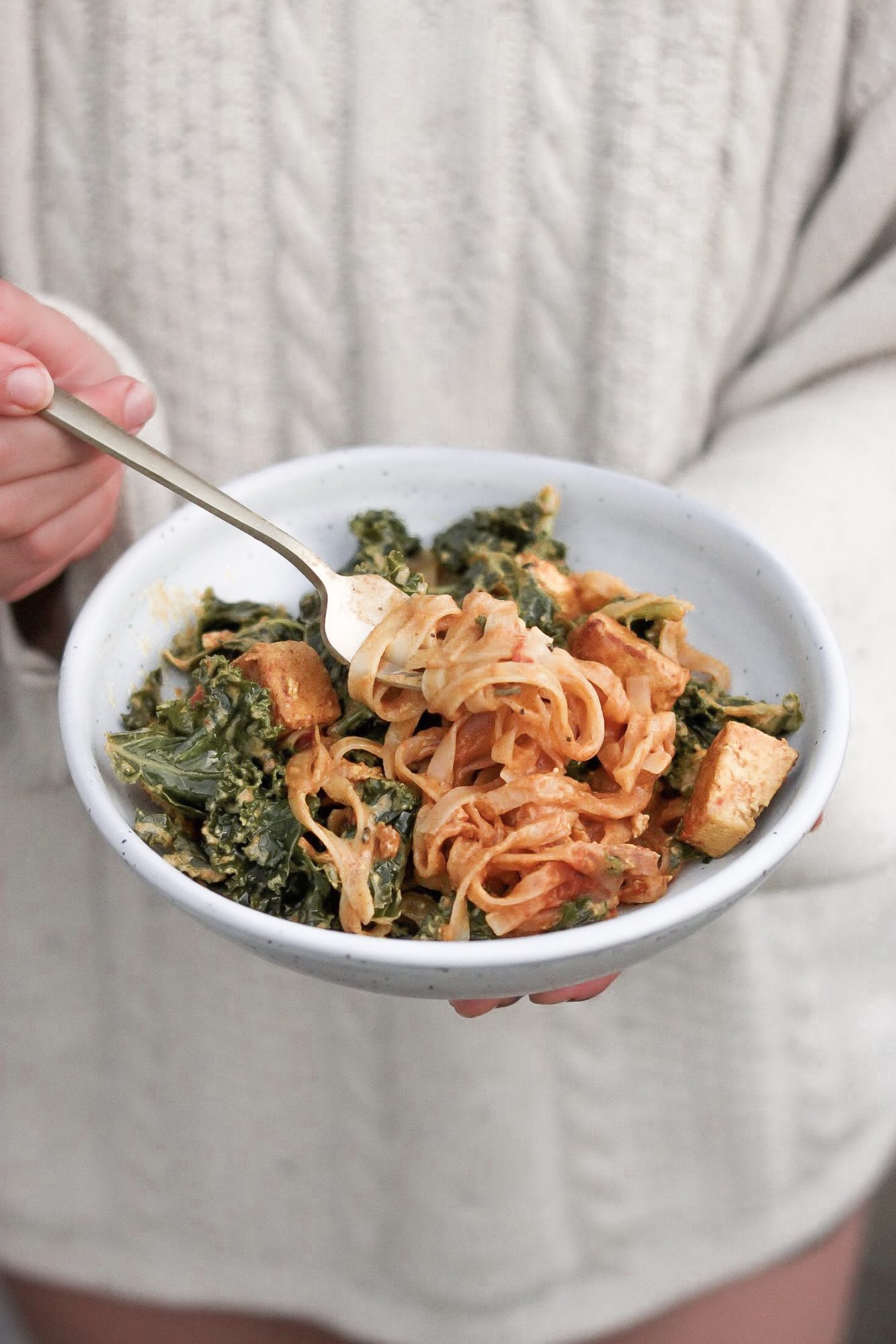 Recipe: 15-Minute Kale & Tofu Curry Noodles